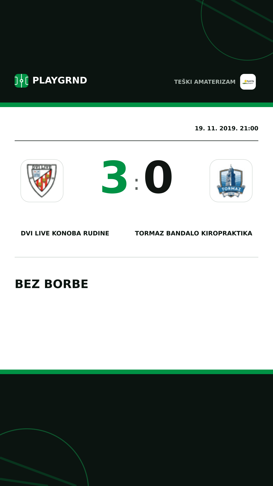 Instagram slika: Dvi Live Konoba Rudine 3:0 Tormaz Bandalo Kiropraktika