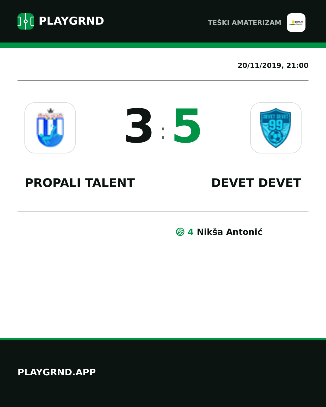 Instagram artwork: Propali Talent 3:5 Devet Devet