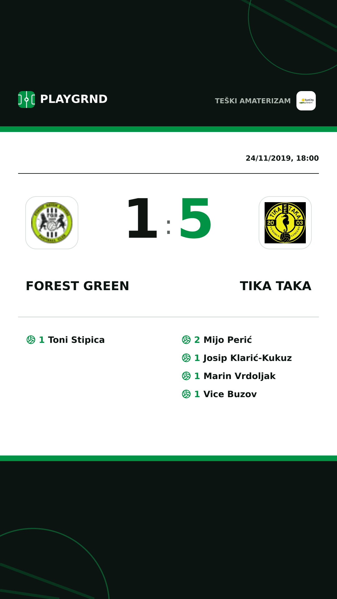 Instagram artwork: Forest Green 1:5 Tika Taka