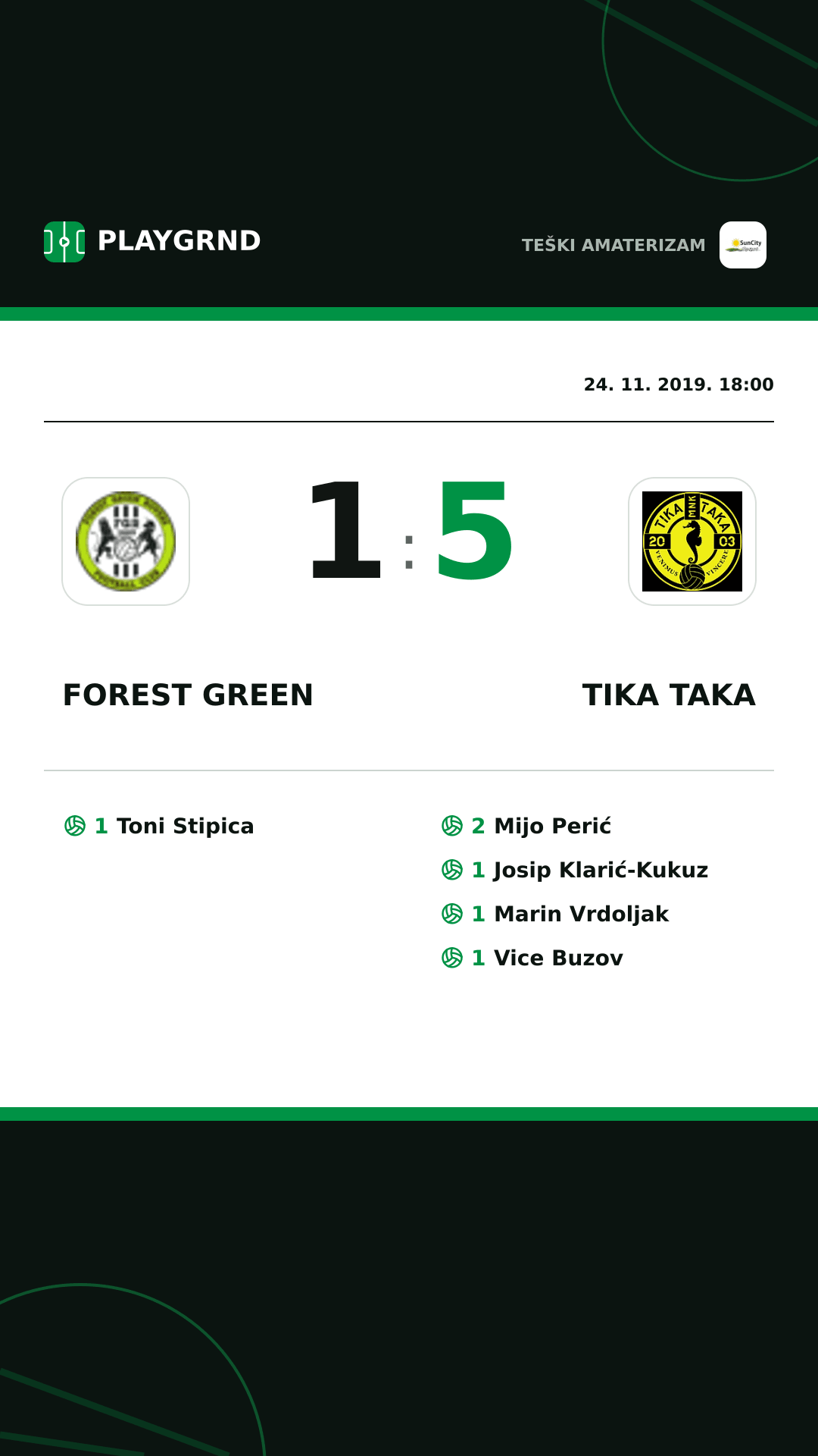 Instagram slika: Forest Green 1:5 Tika Taka