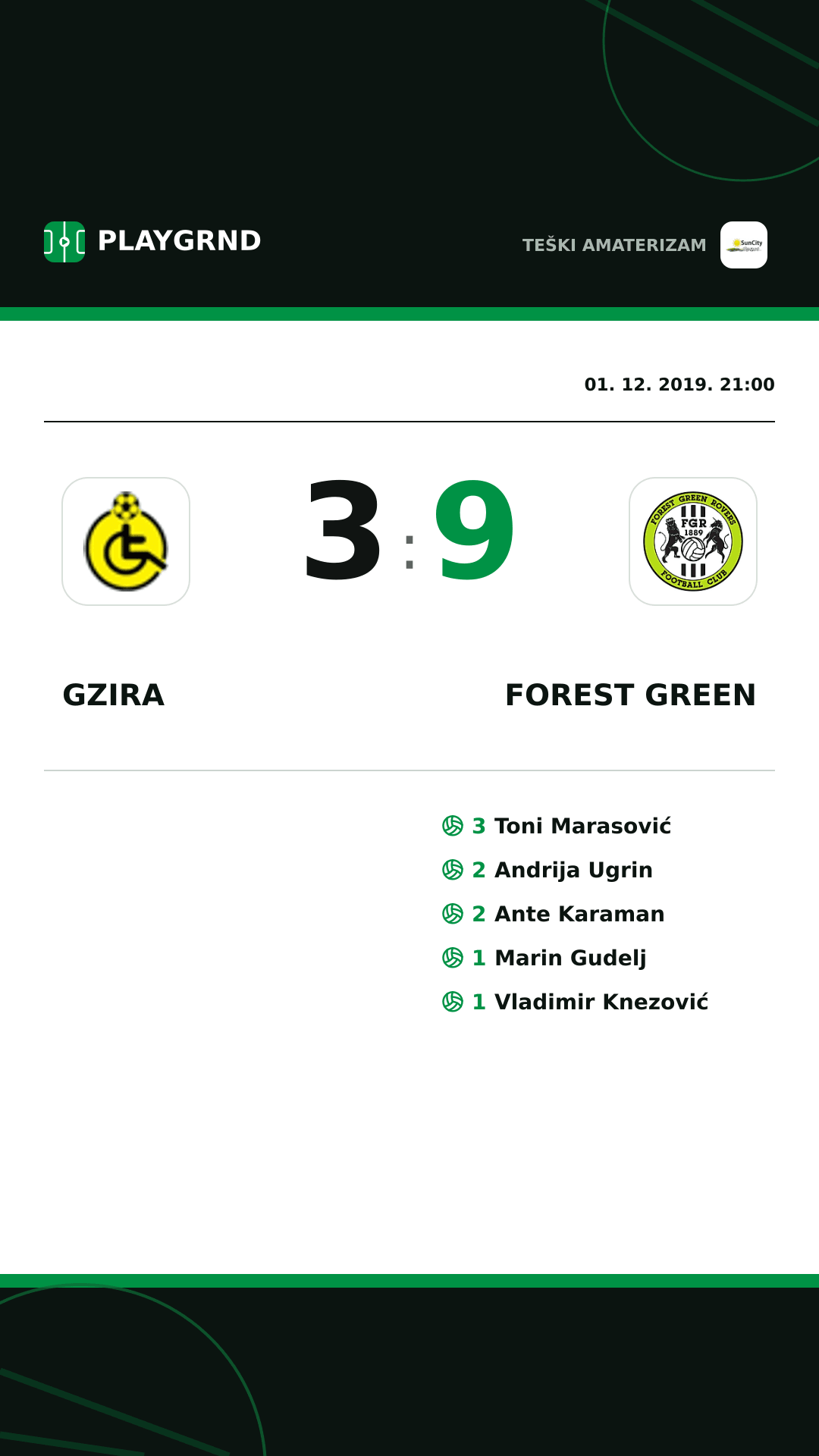 Instagram slika: Gzira 3:9 Forest Green