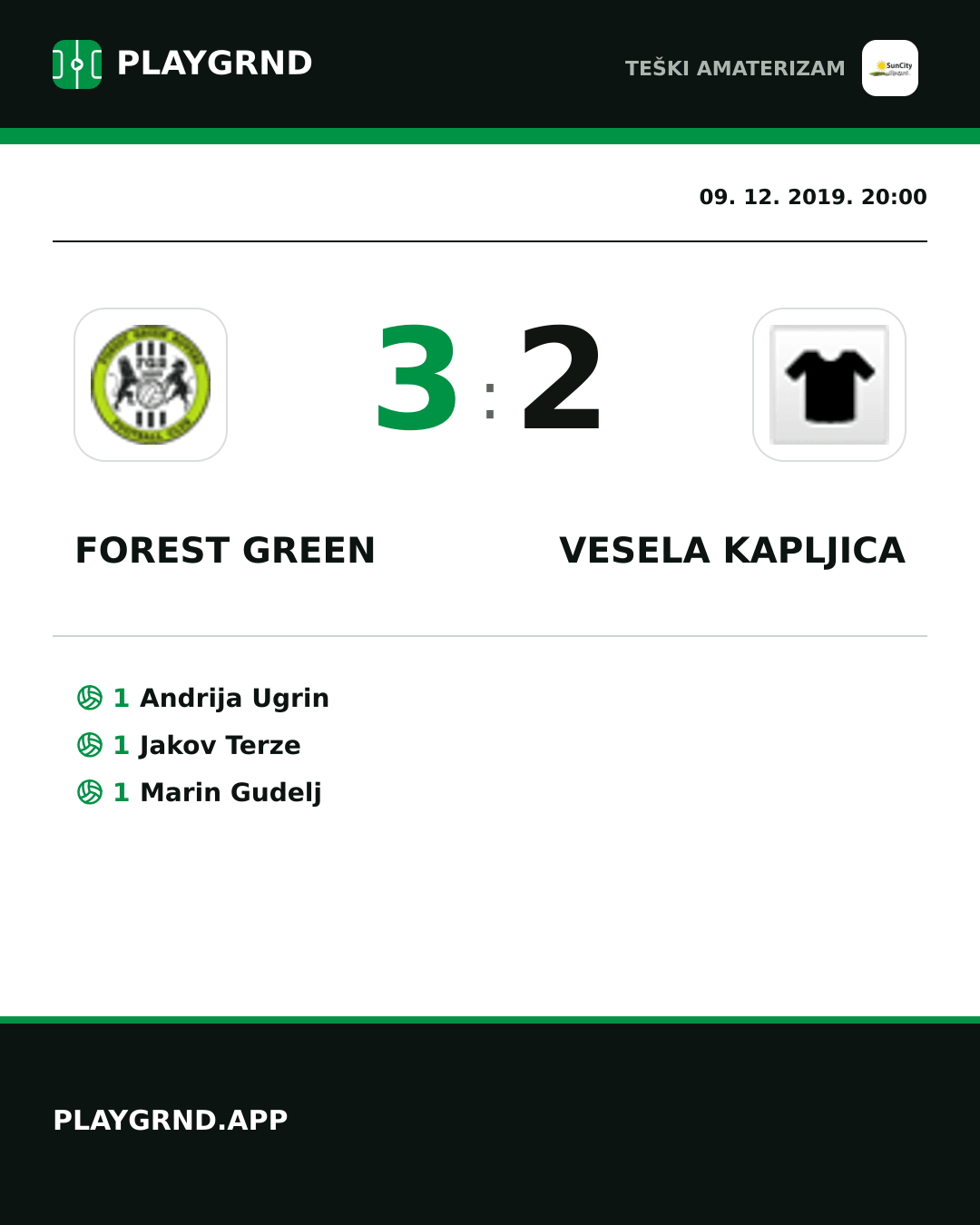 Instagram slika: Forest Green 3:2 Vesela Kapljica