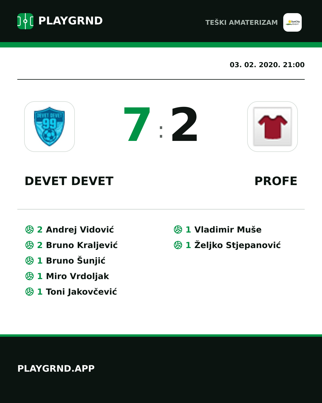 Instagram slika: Devet Devet 7:2 Profe