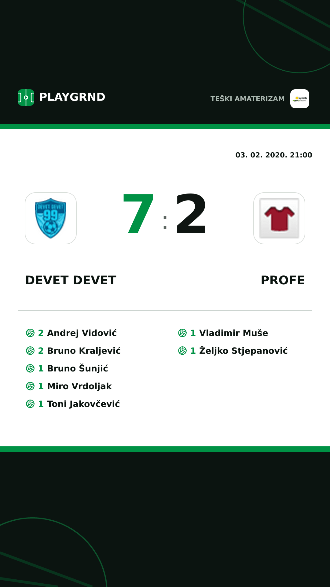 Instagram slika: Devet Devet 7:2 Profe