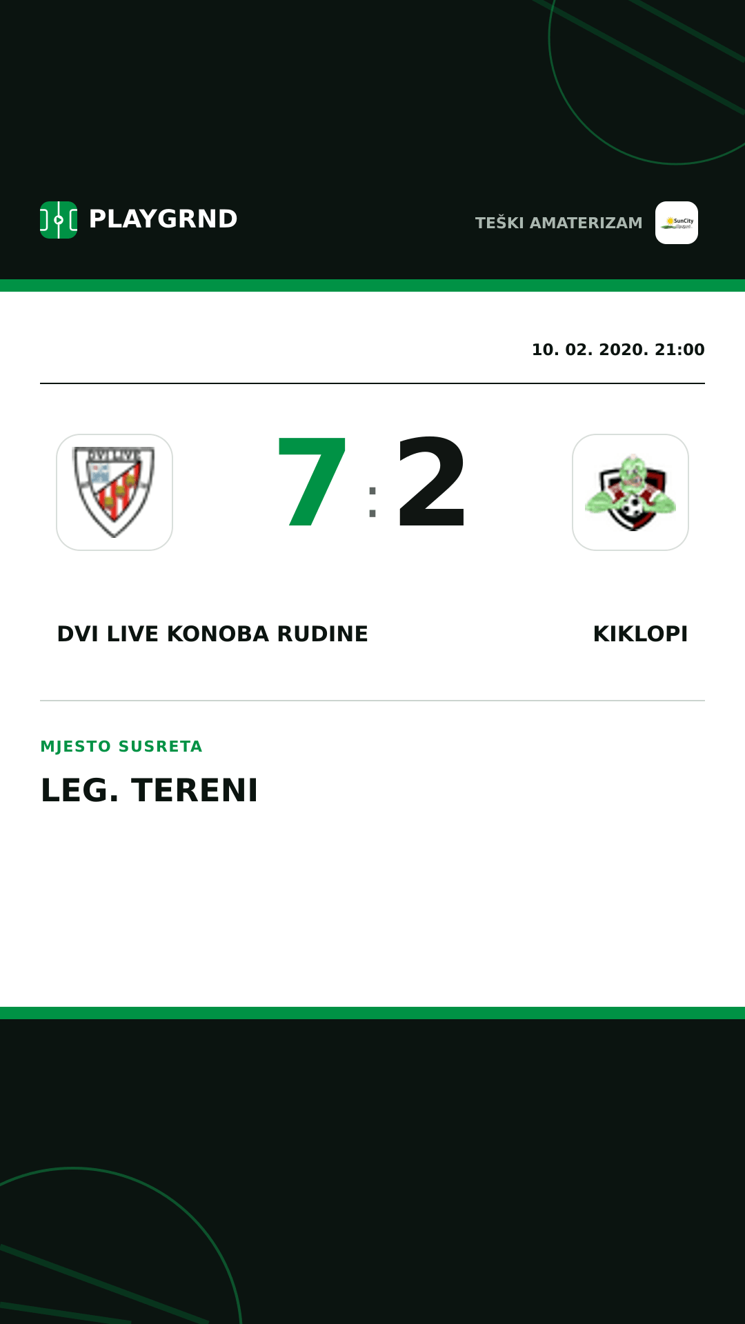 Instagram slika: Dvi Live Konoba Rudine 7:2 Kiklopi