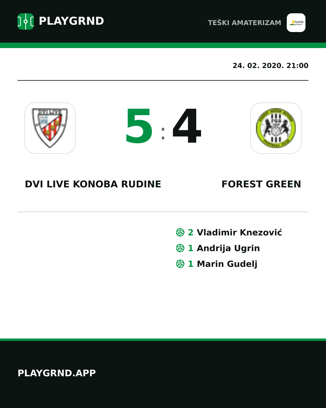 Instagram slika: Dvi Live Konoba Rudine 5:4 Forest Green