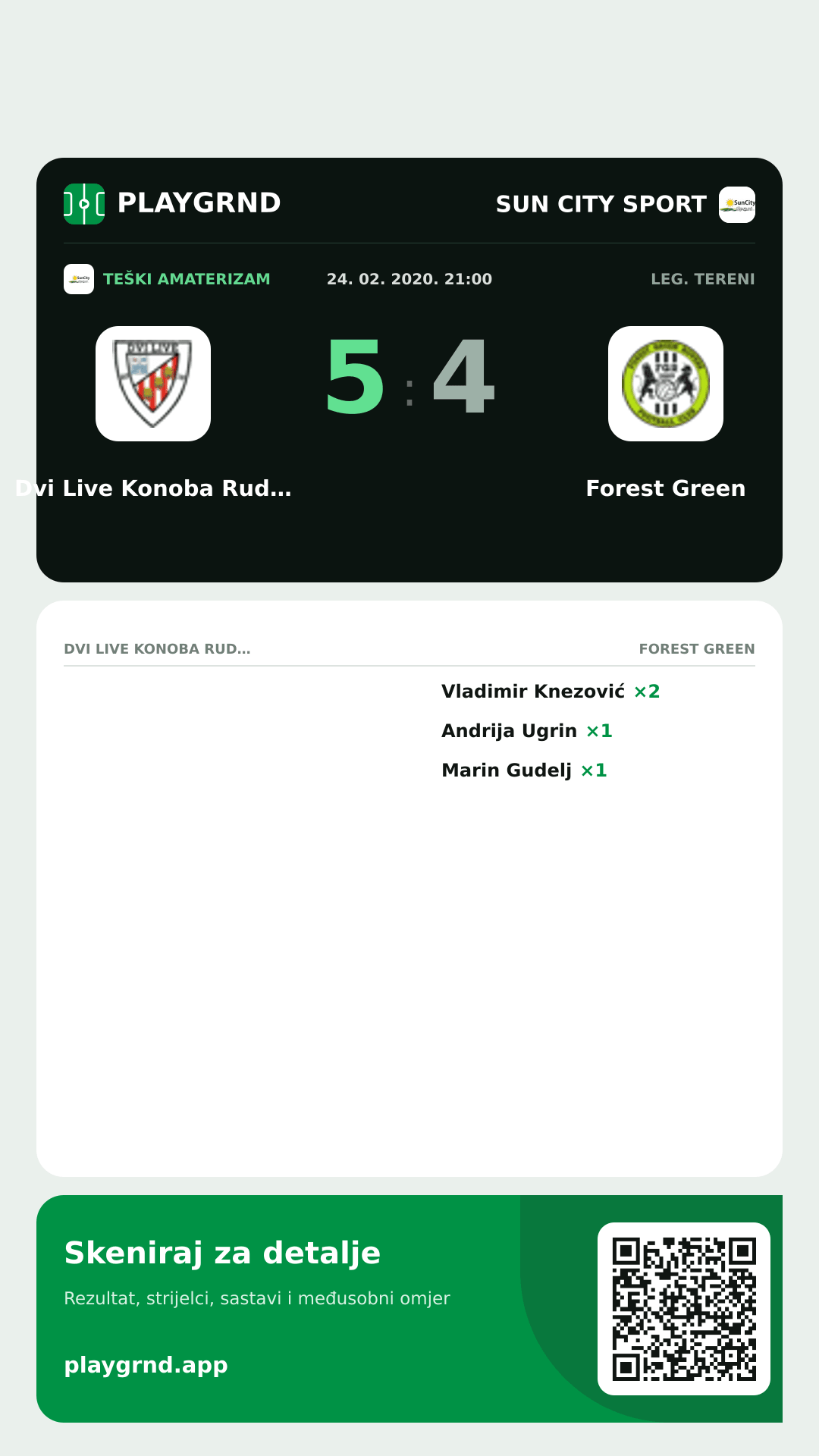 Story slika: Dvi Live Konoba Rudine 5:4 Forest Green
