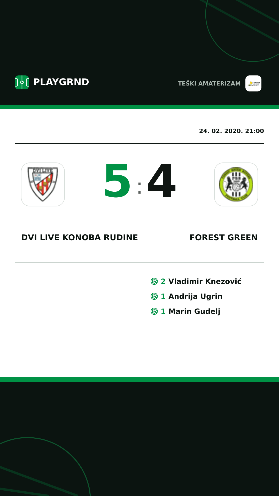Instagram slika: Dvi Live Konoba Rudine 5:4 Forest Green