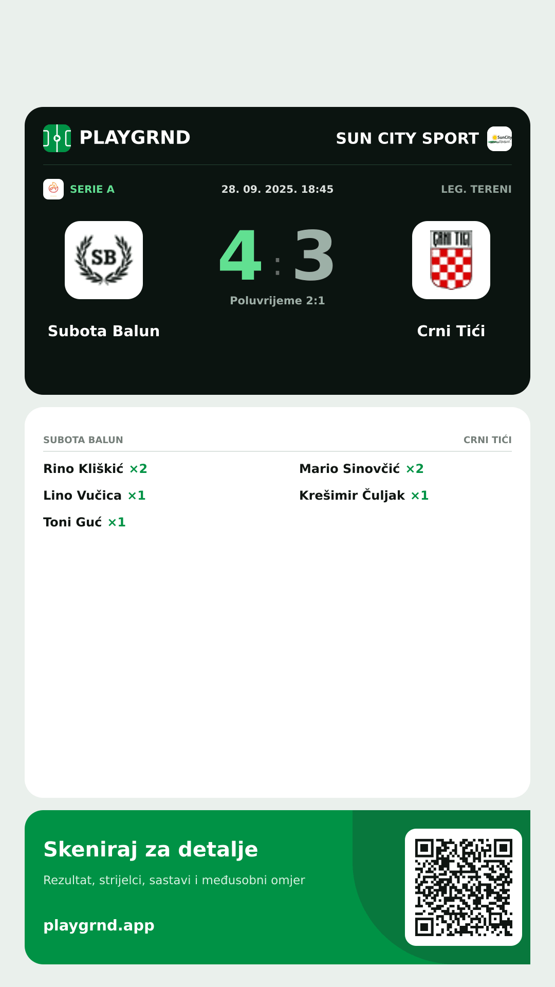 Story slika: Subota Balun 4:3 Crni Tići