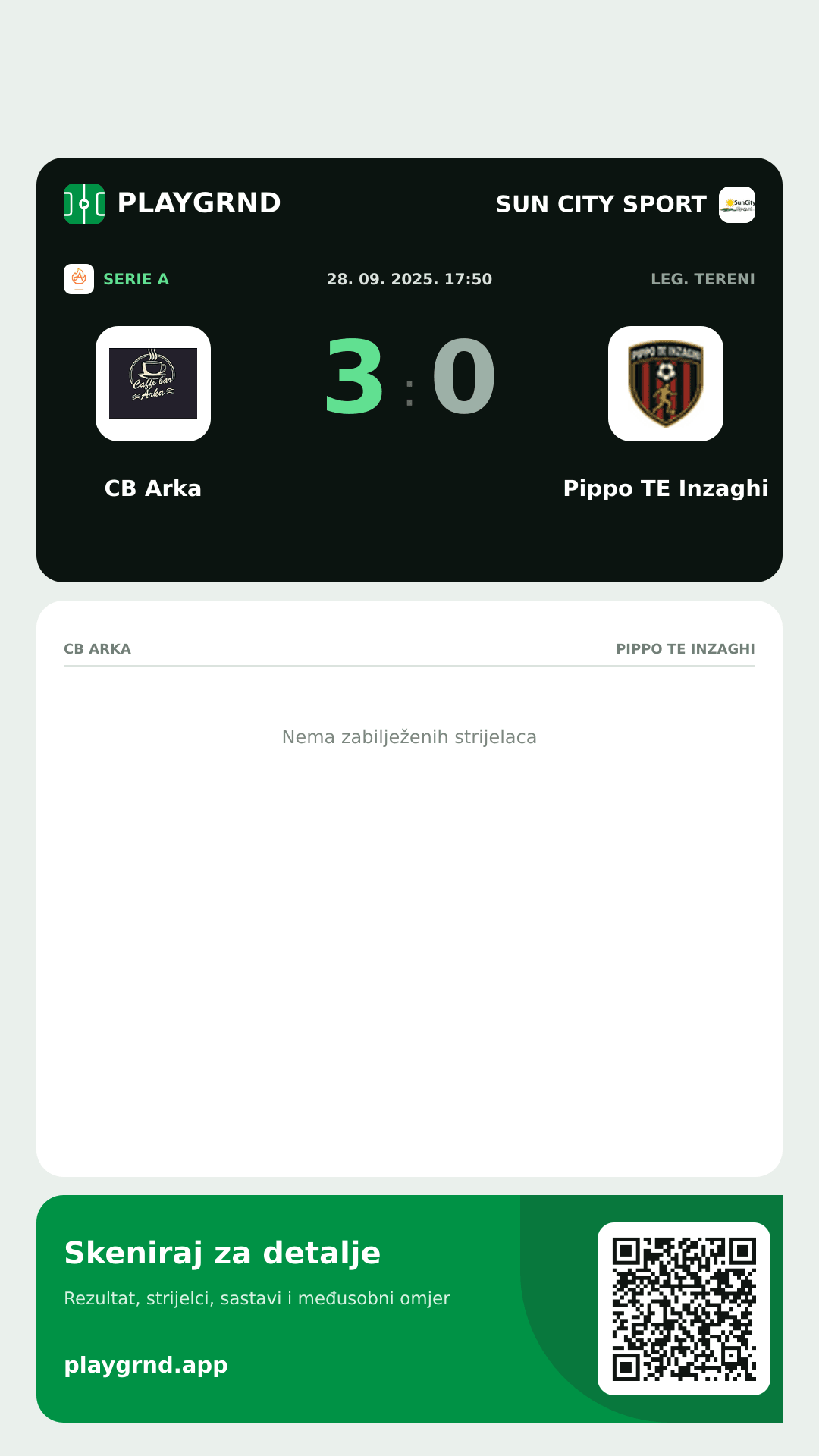 Story slika: CB Arka 3:0 Pippo TE Inzaghi