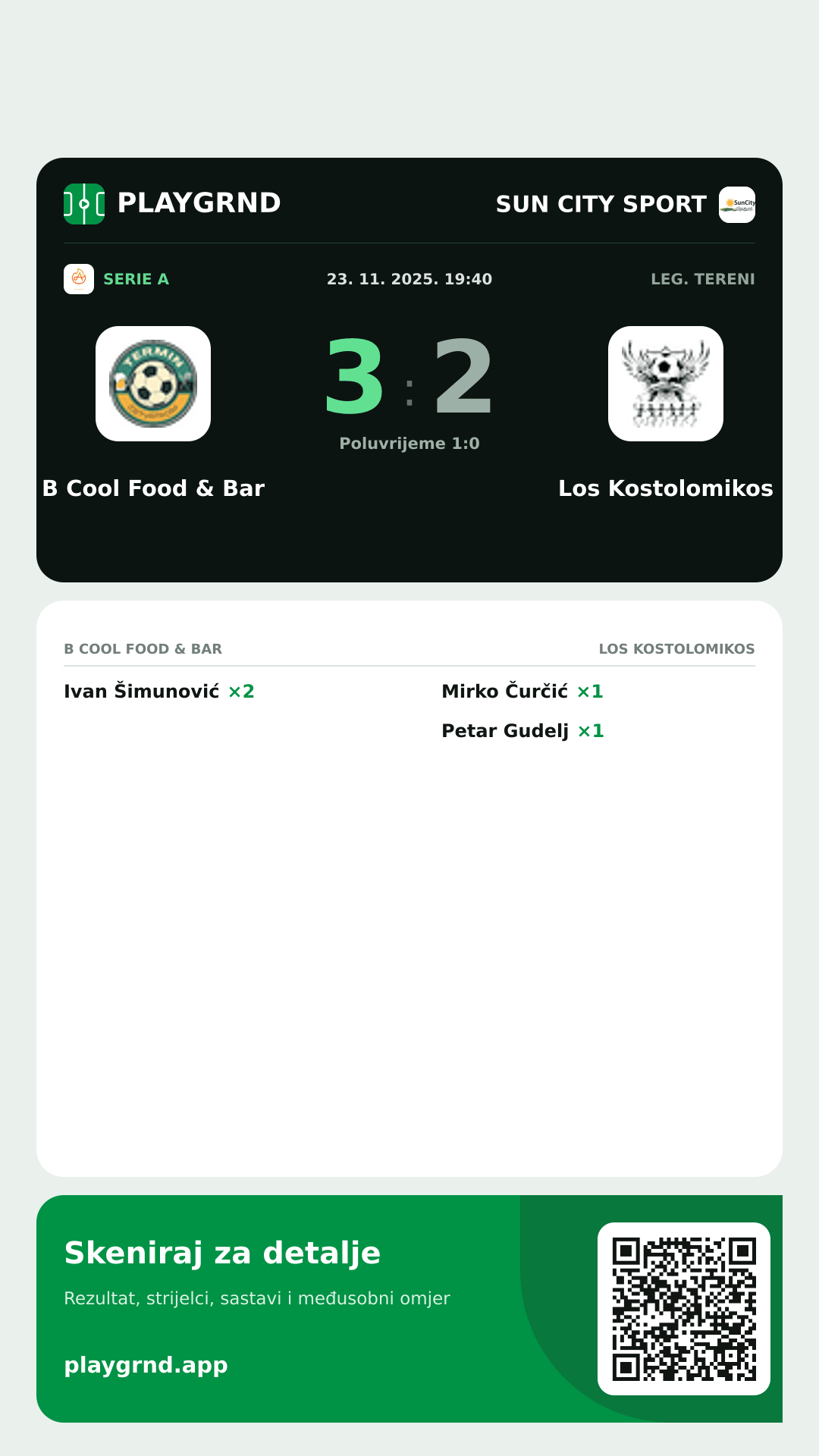 Story slika: B Cool Food & Bar 3:2 Los Kostolomikos