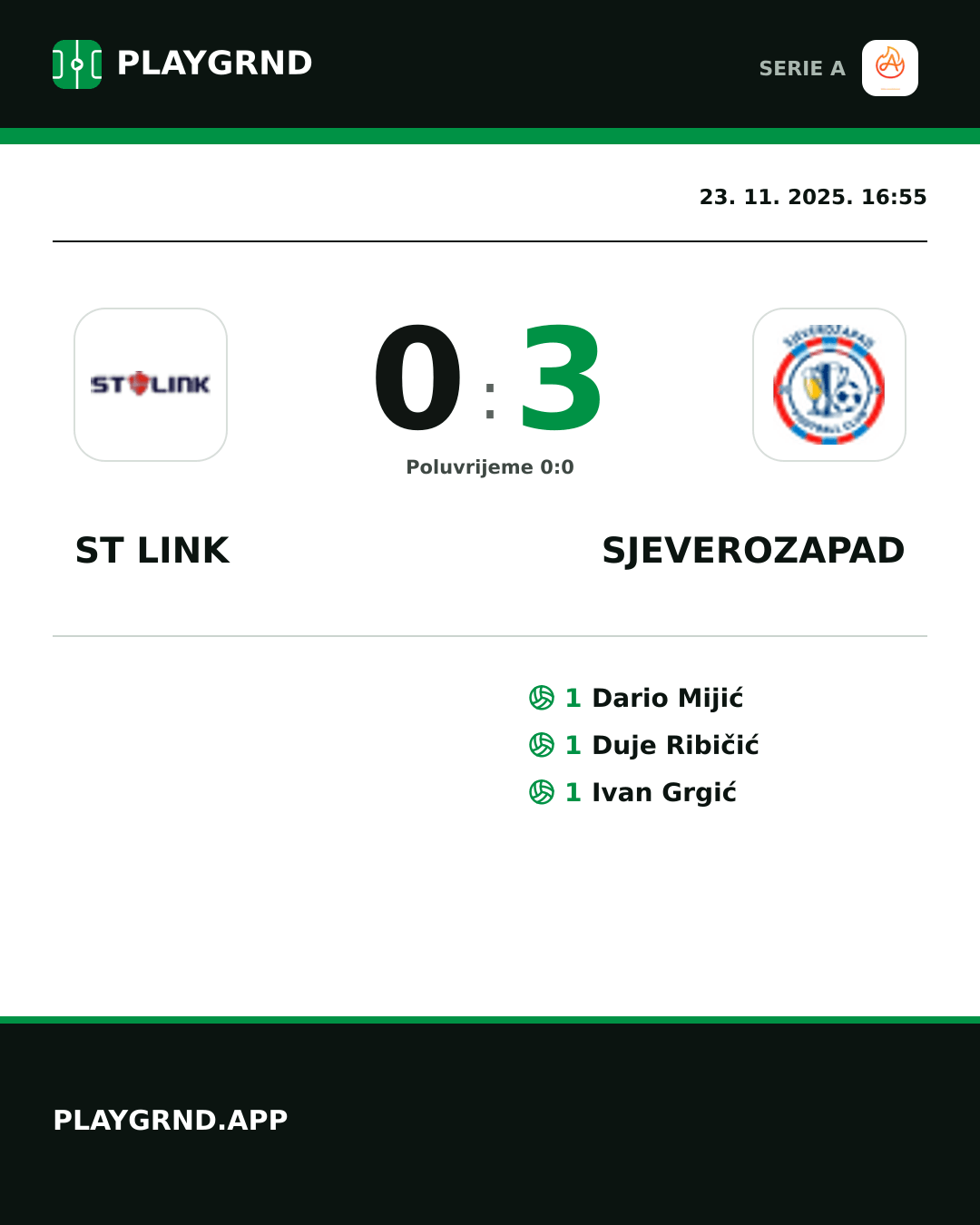Instagram slika: ST Link 0:3 Sjeverozapad