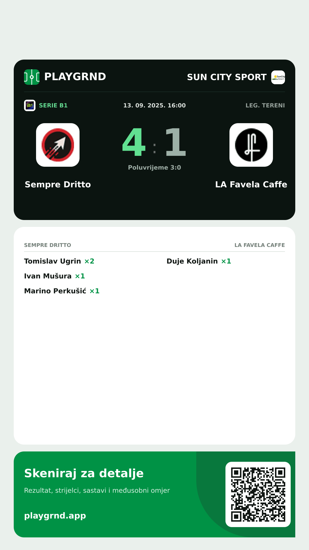 Story slika: Sempre Dritto 4:1 LA Favela Caffe