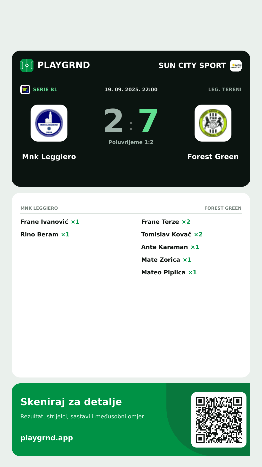Story slika: Mnk Leggiero 2:7 Forest Green