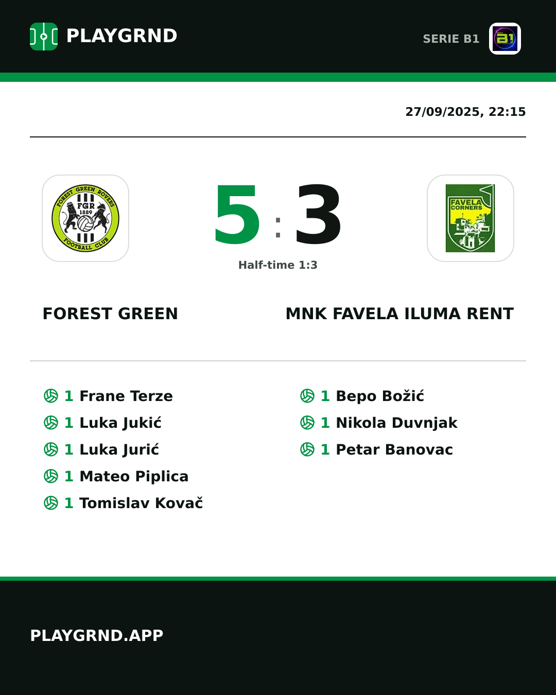 Instagram artwork: Forest Green 5:3 MNK Favela Iluma Rent