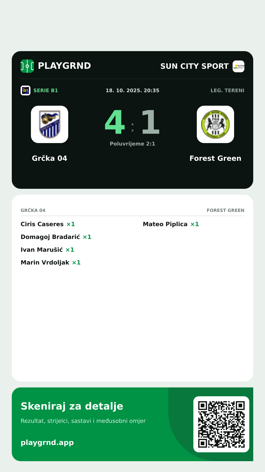 Story slika: Grčka 04 4:1 Forest Green