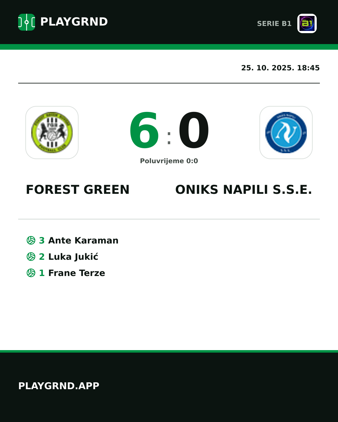 Instagram slika: Forest Green 6:0 Oniks Napili S.S.E.
