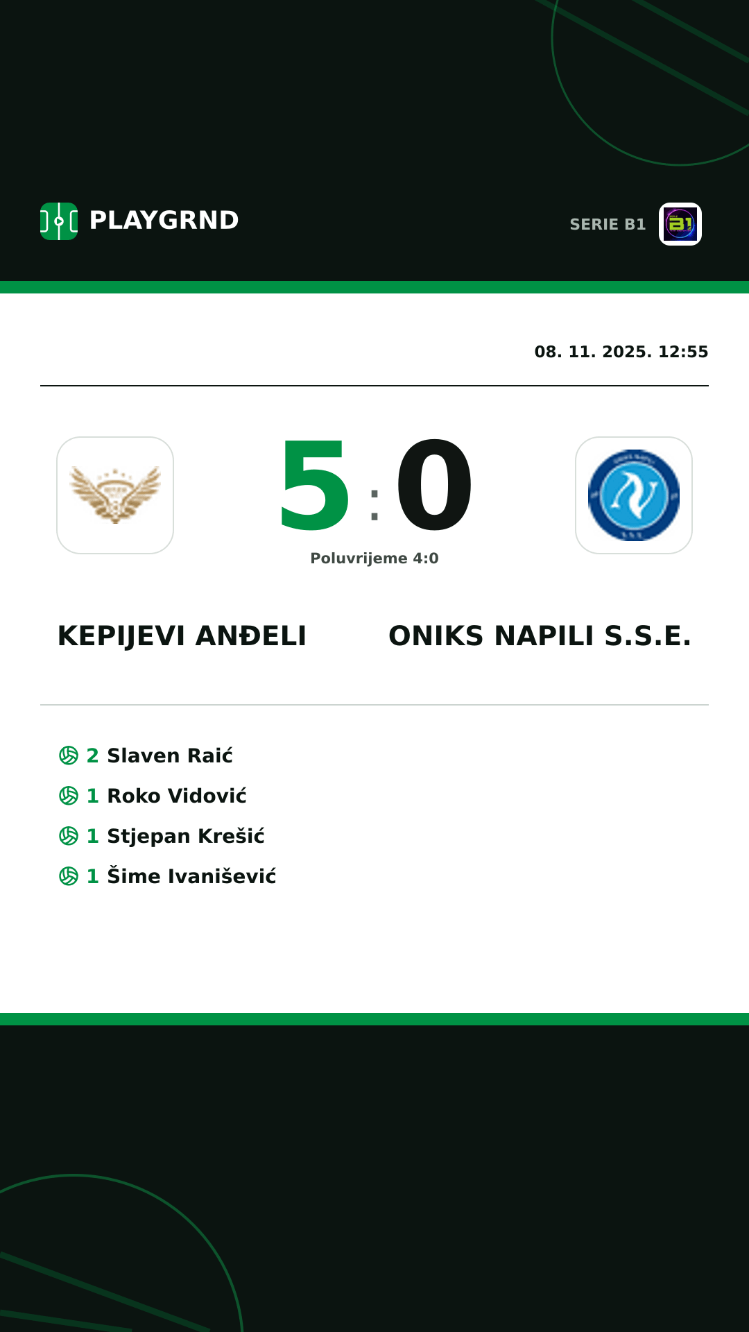 Instagram slika: Kepijevi Anđeli 5:0 Oniks Napili S.S.E.