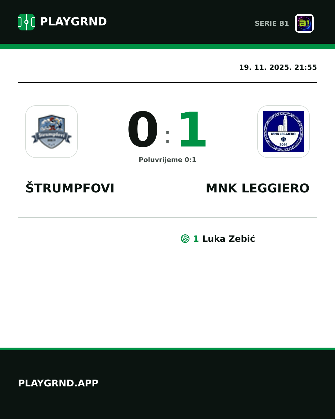 Instagram slika: Štrumpfovi 0:1 MNK Leggiero