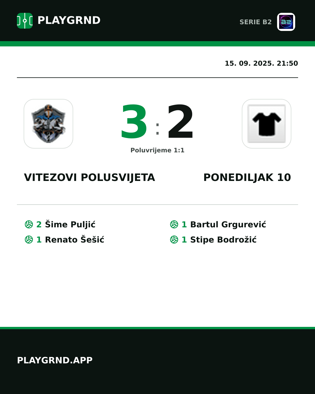 Instagram slika: Vitezovi Polusvijeta 3:2 Ponediljak 10