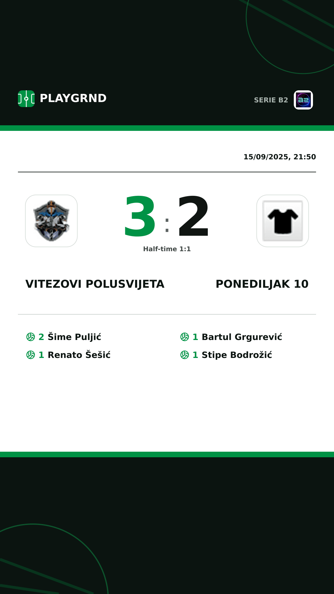 Instagram artwork: Vitezovi Polusvijeta 3:2 Ponediljak 10
