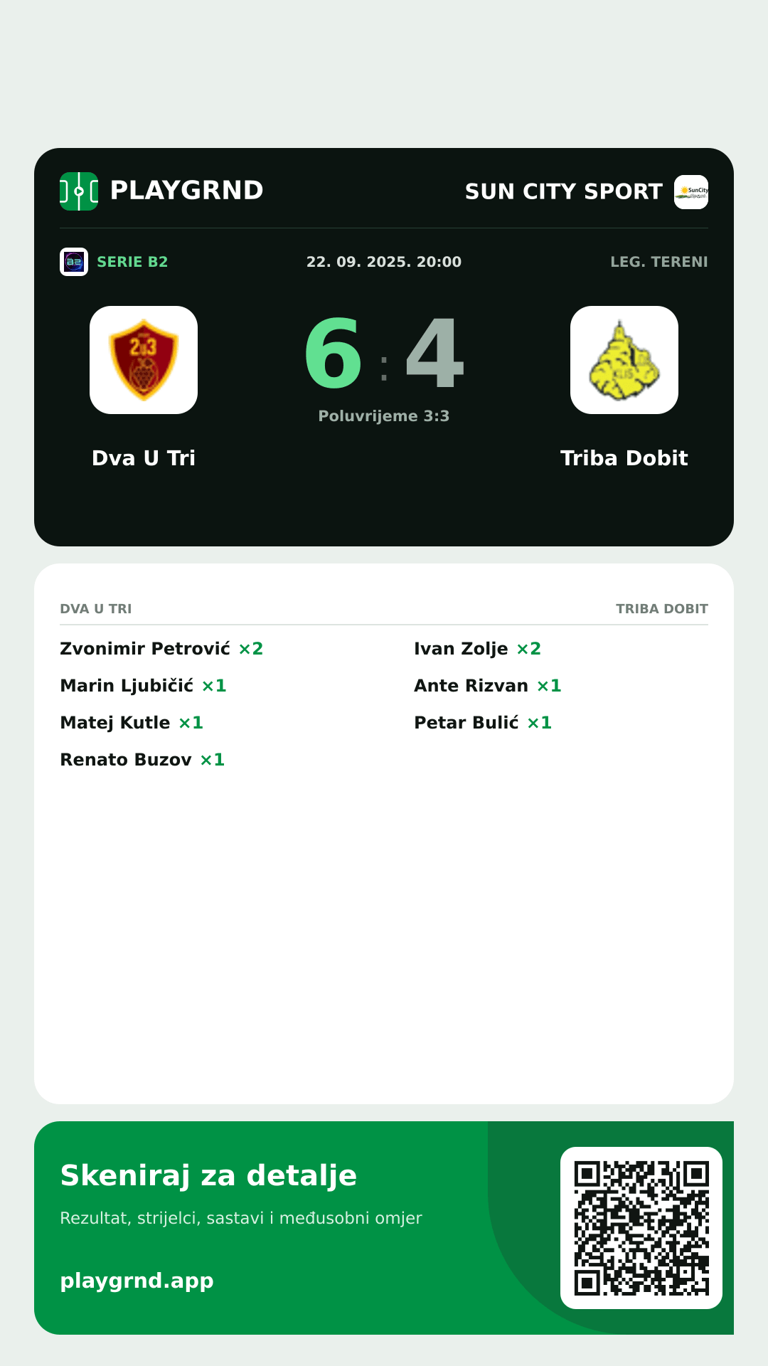 Story slika: Dva U Tri 6:4 Triba Dobit