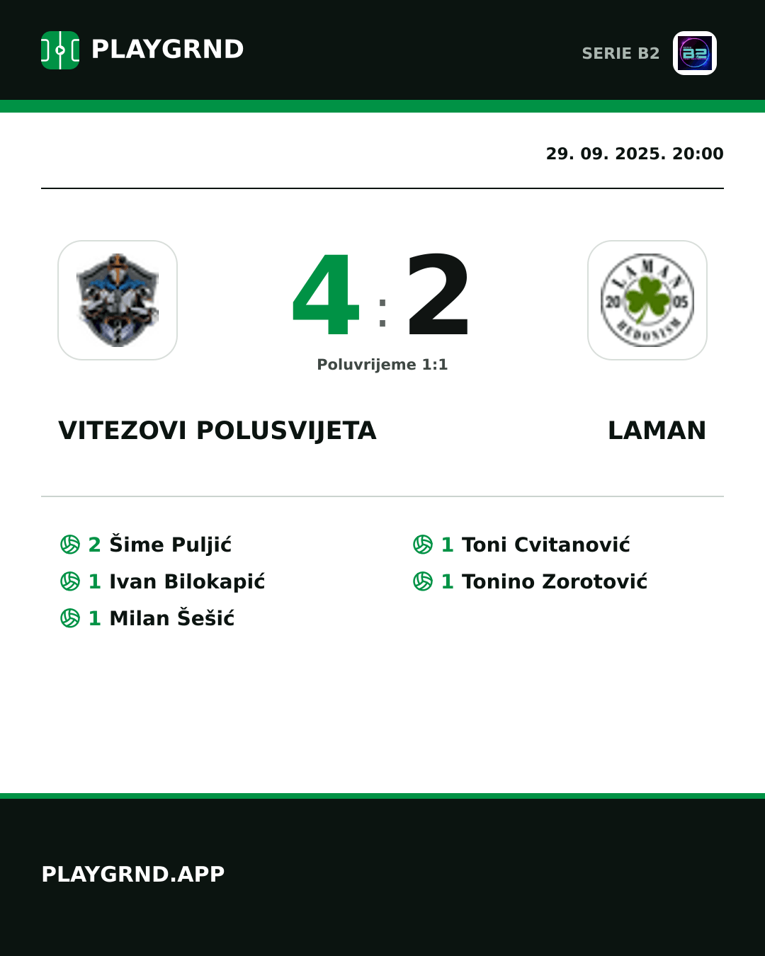 Instagram slika: Vitezovi Polusvijeta 4:2 Laman