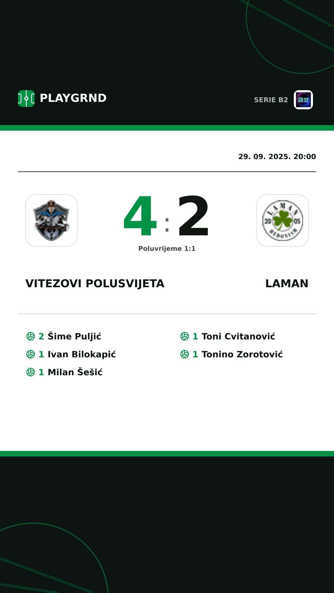 Instagram slika: Vitezovi Polusvijeta 4:2 Laman