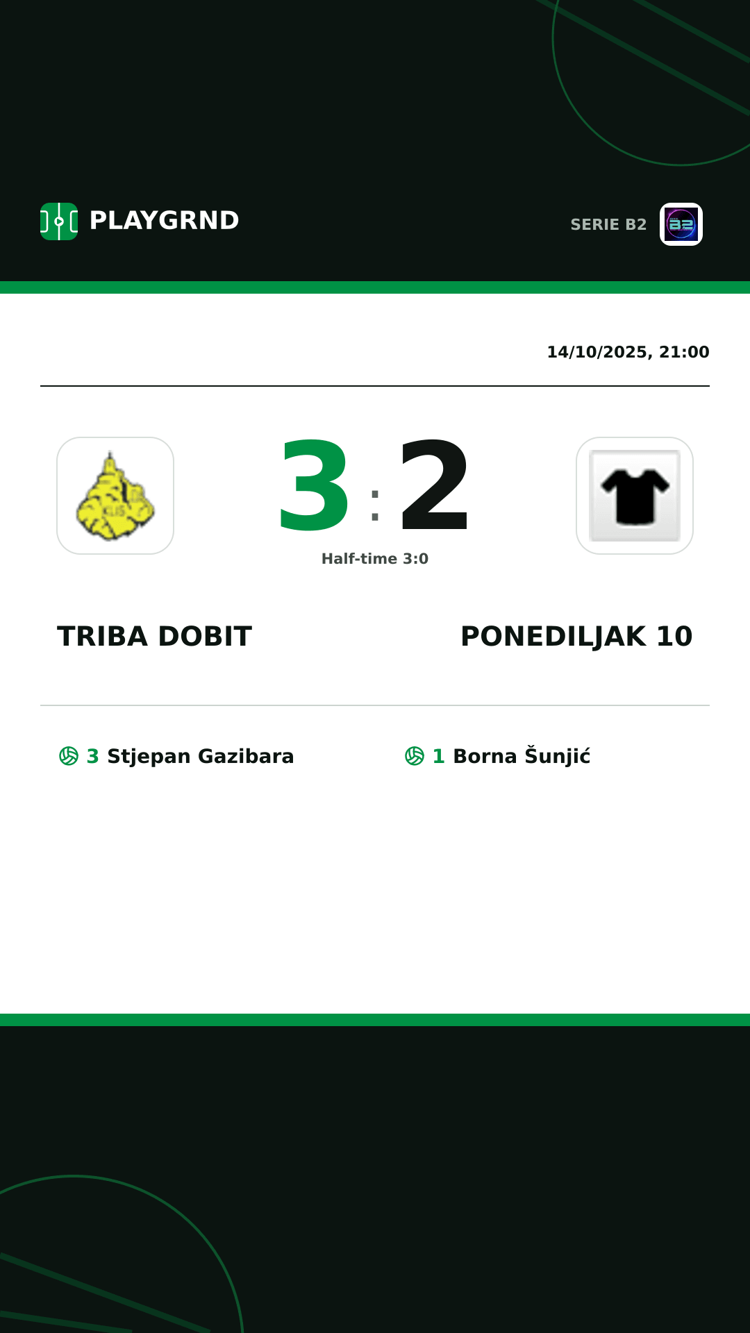 Instagram artwork: Triba Dobit 3:2 Ponediljak 10