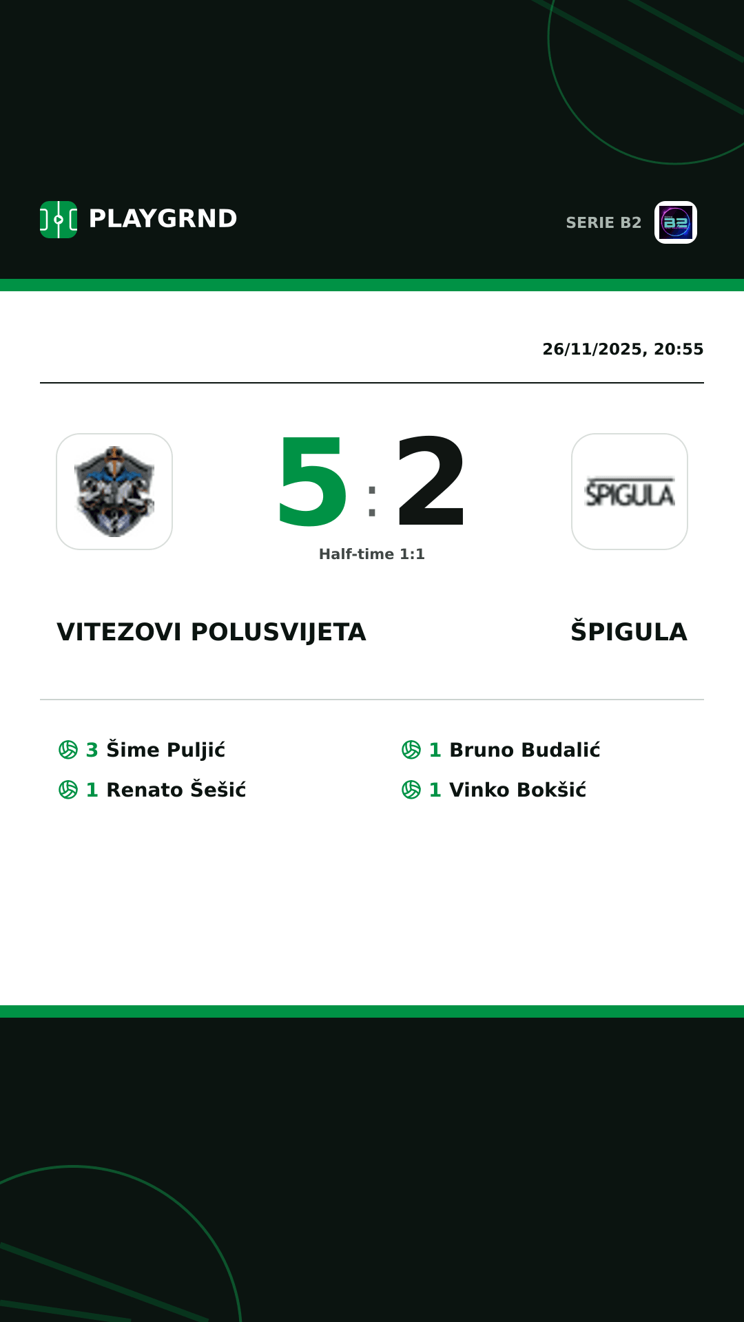 Instagram artwork: Vitezovi Polusvijeta 5:2 Špigula