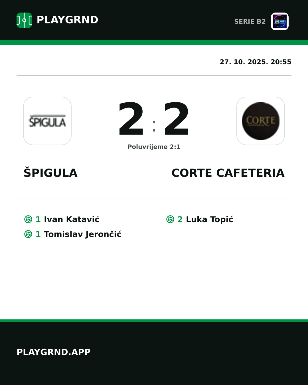 Instagram slika: Špigula 2:2 Corte Cafeteria