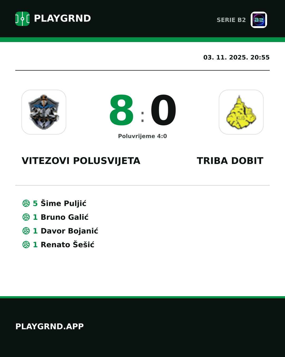 Instagram slika: Vitezovi Polusvijeta 8:0 Triba Dobit