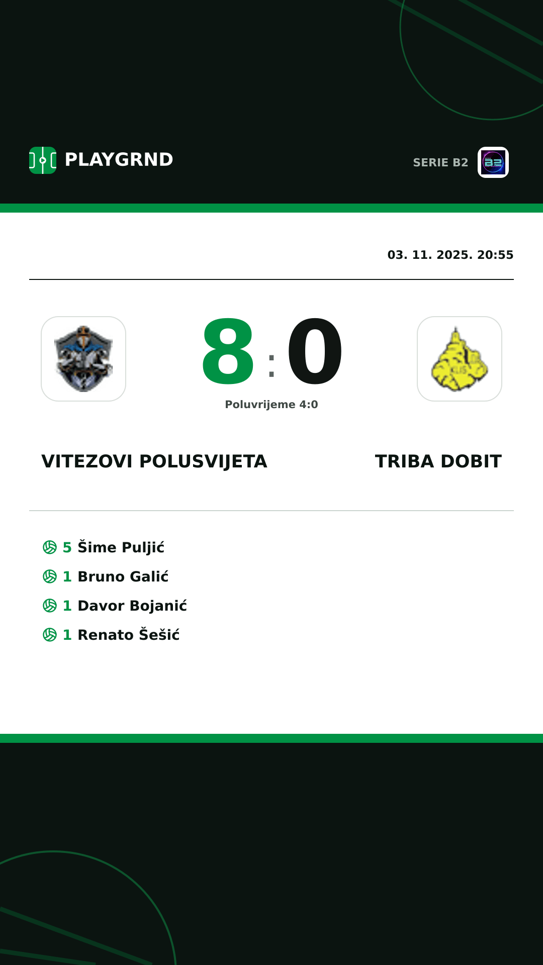 Instagram slika: Vitezovi Polusvijeta 8:0 Triba Dobit