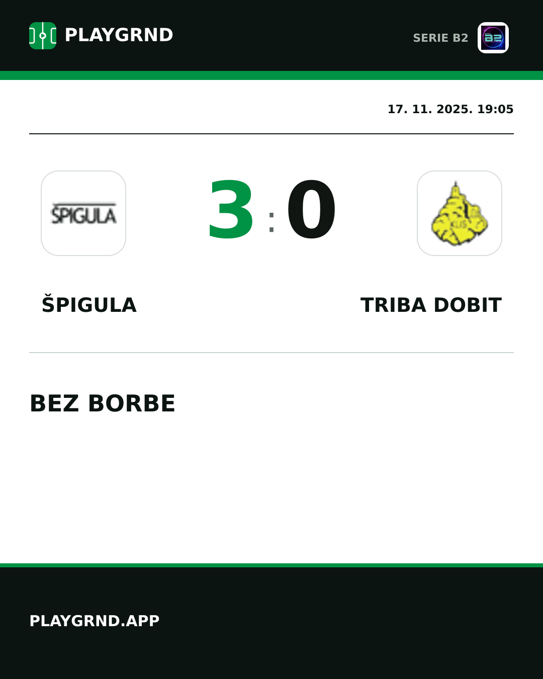 Instagram slika: Špigula 3:0 Triba Dobit