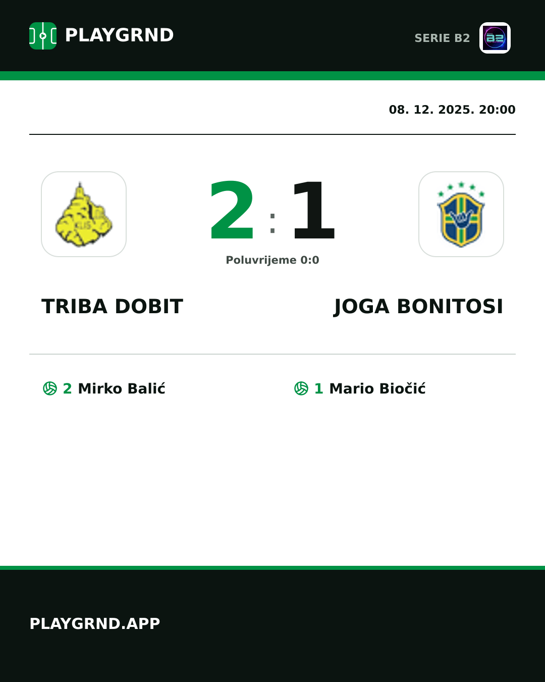 Instagram slika: Triba Dobit 2:1 Joga Bonitosi