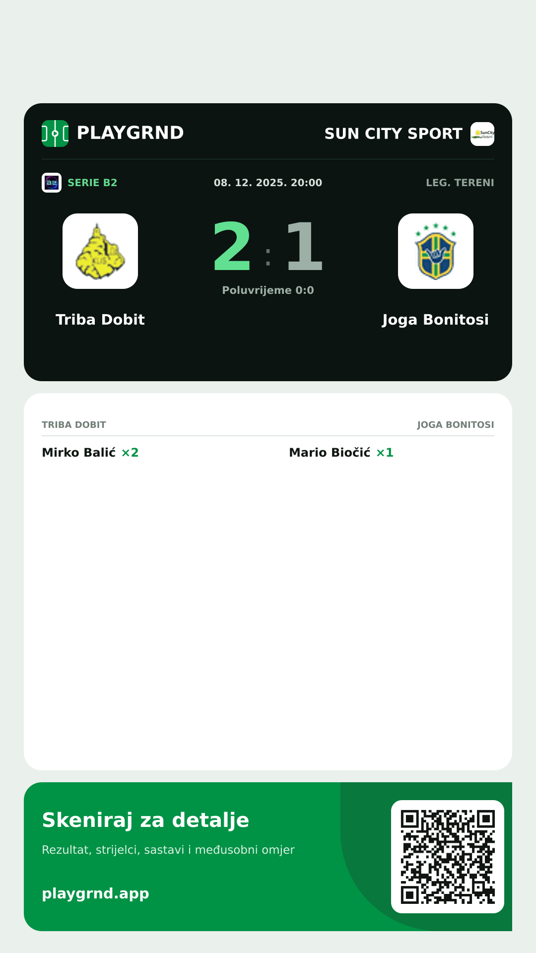 Story slika: Triba Dobit 2:1 Joga Bonitosi