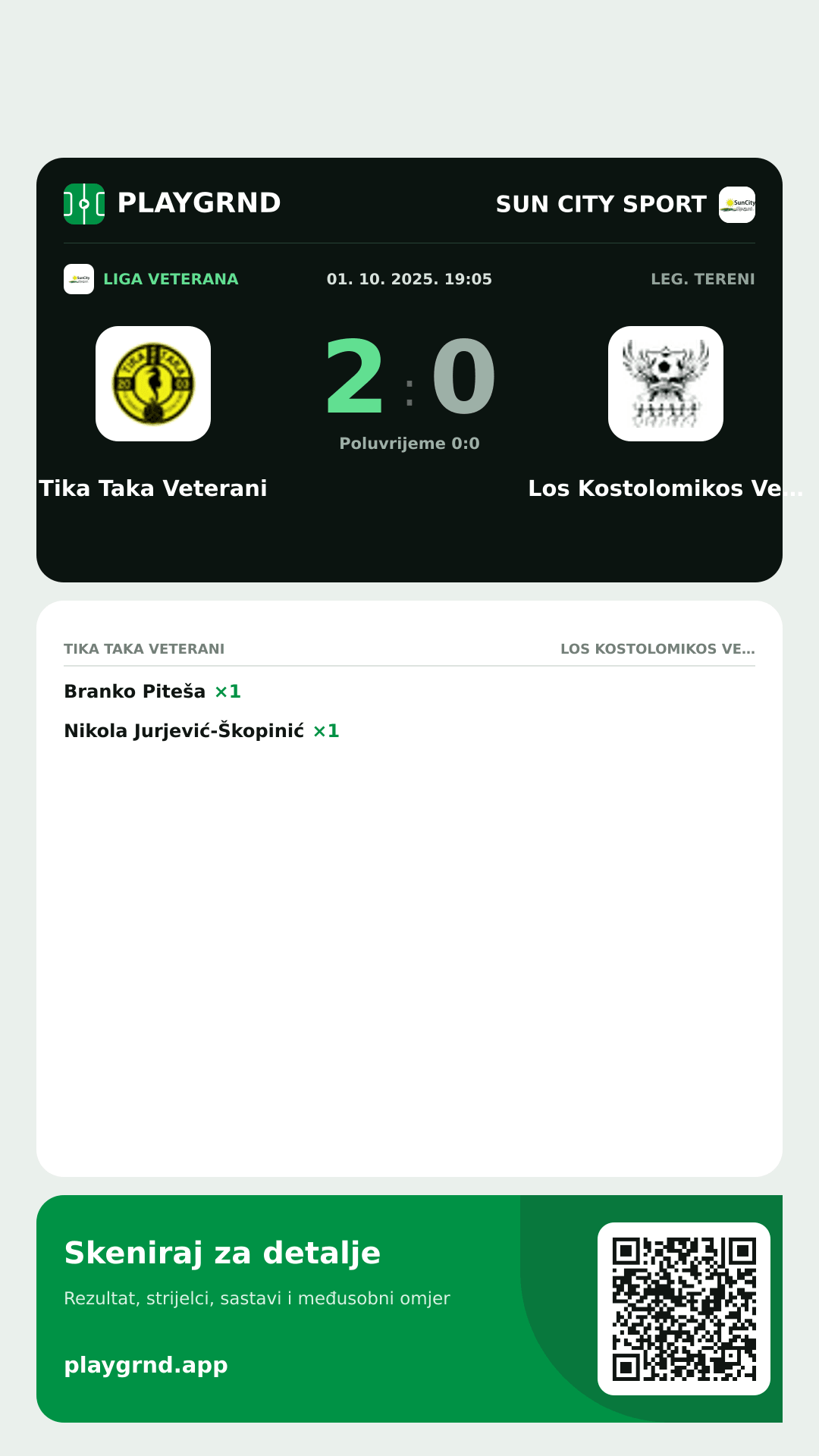 Story slika: Tika Taka Veterani 2:0 Los Kostolomikos Veterani