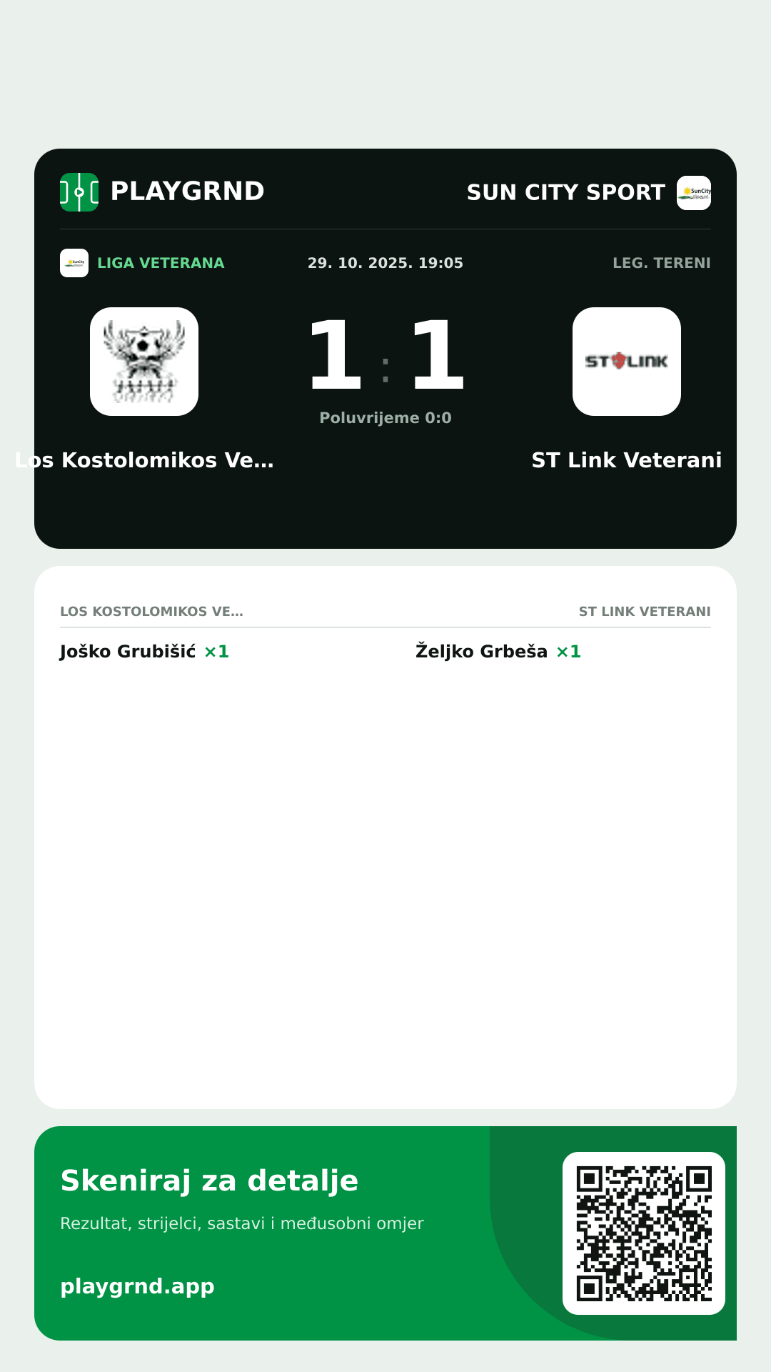 Story slika: Los Kostolomikos Veterani 1:1 ST Link Veterani