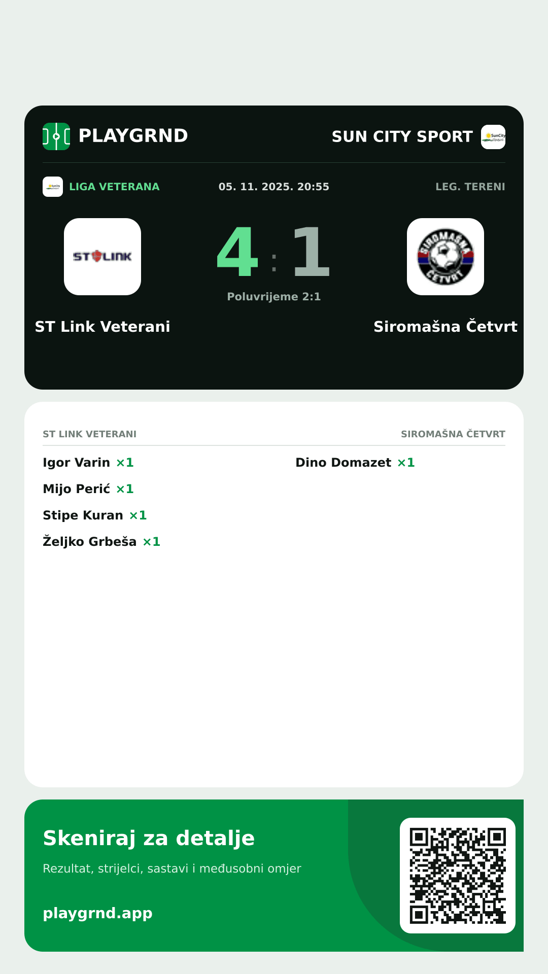 Story slika: ST Link Veterani 4:1 Siromašna Četvrt
