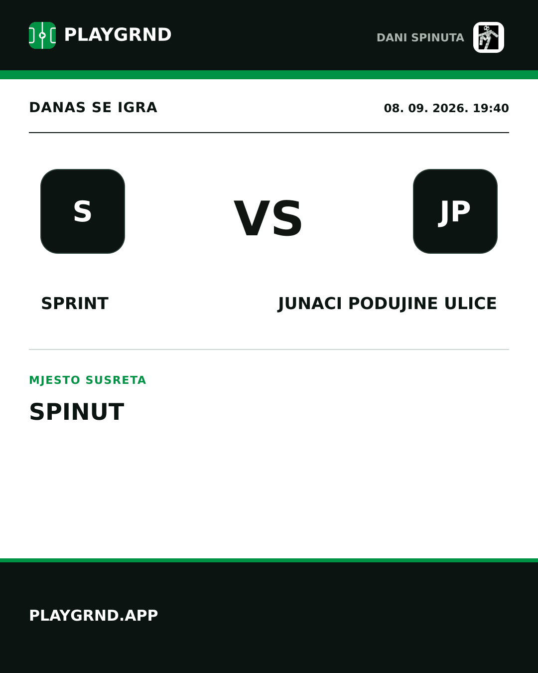 Instagram slika: Sprint vs Junaci Podujine Ulice