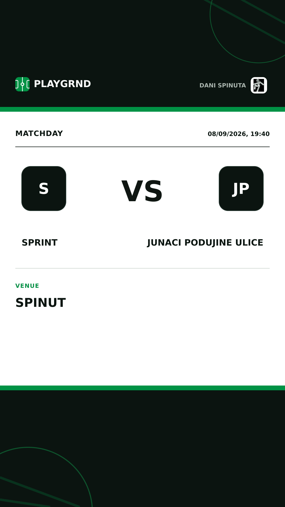 Instagram artwork: Sprint vs Junaci Podujine Ulice