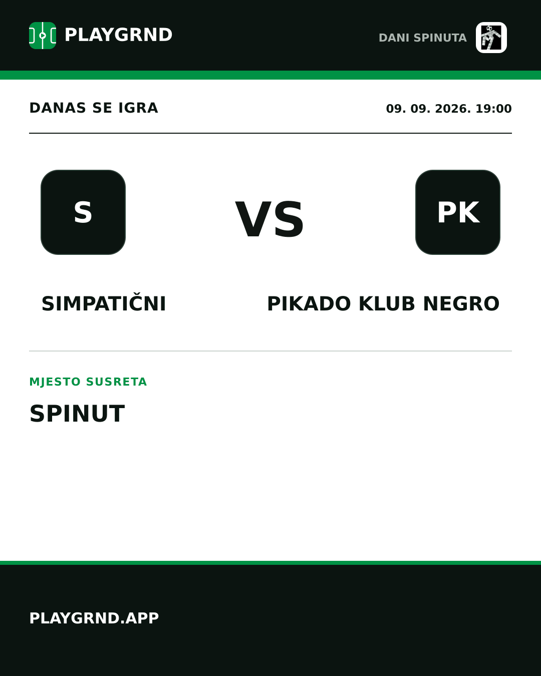 Instagram slika: Simpatični vs Pikado Klub Negro