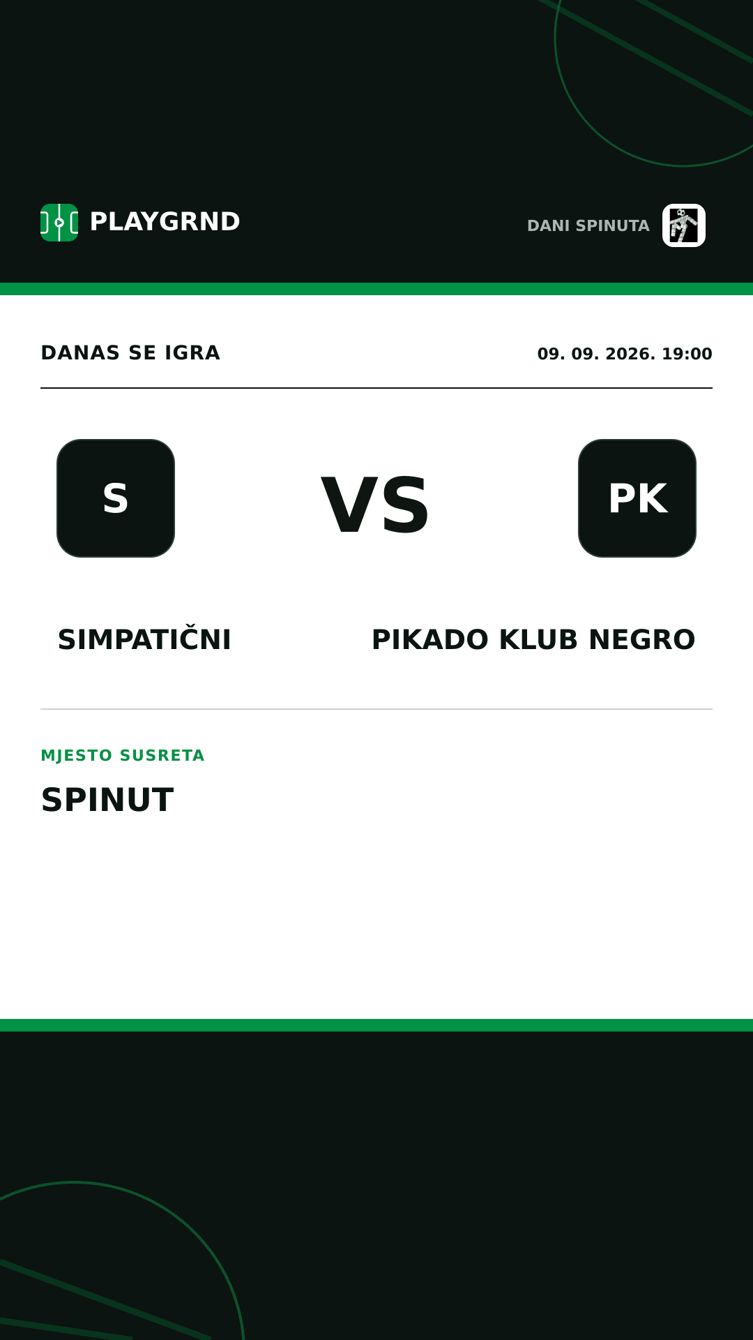 Instagram slika: Simpatični vs Pikado Klub Negro