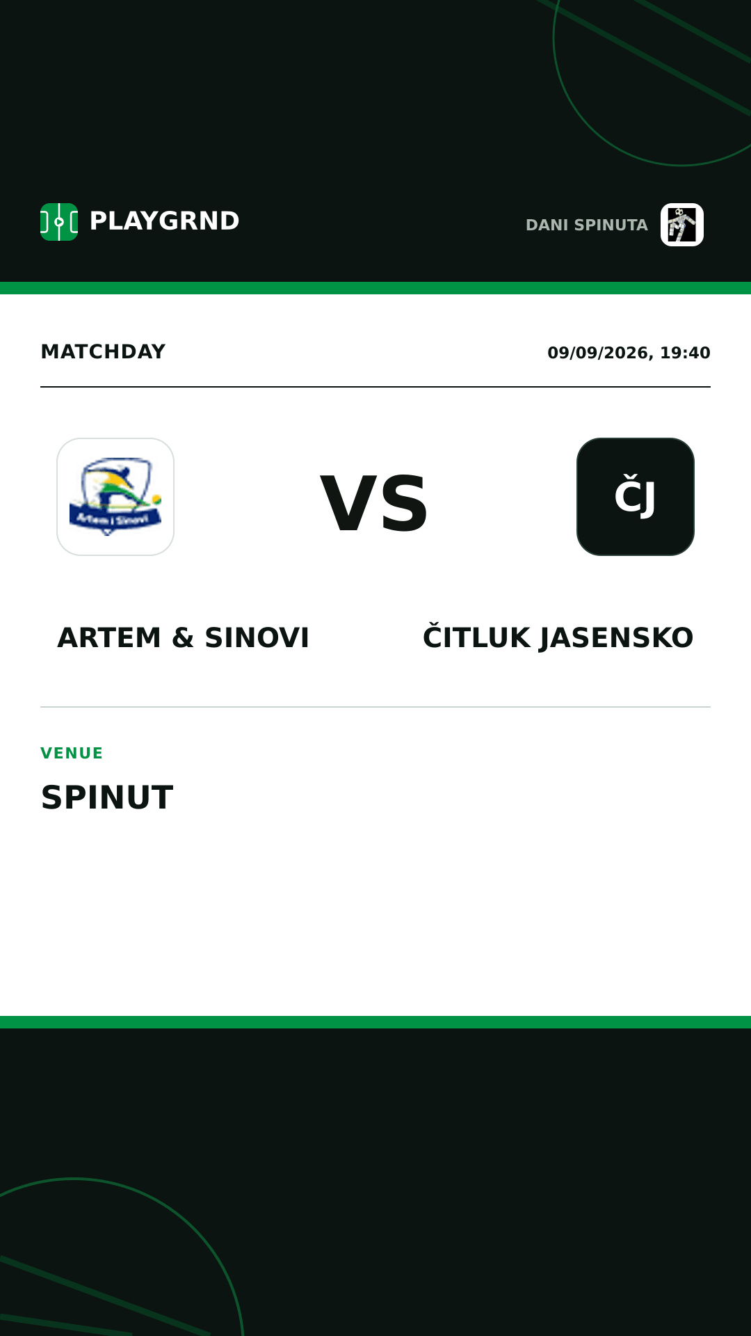 Instagram artwork: Artem & Sinovi vs Čitluk Jasensko