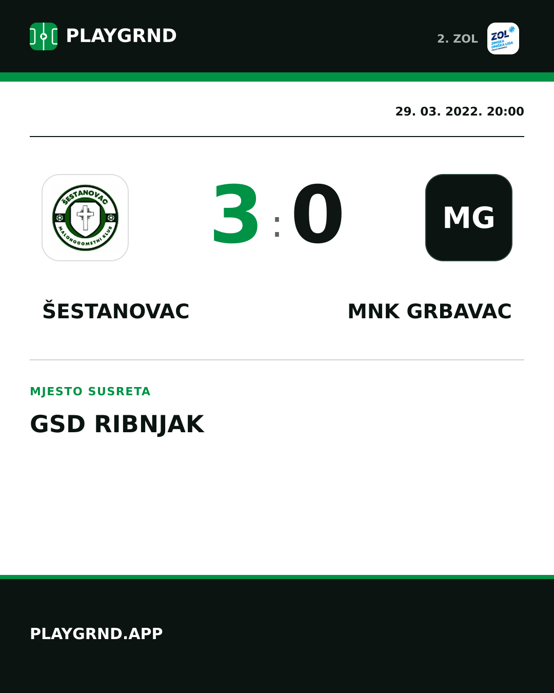 Instagram slika: Šestanovac 3:0 MNK Grbavac