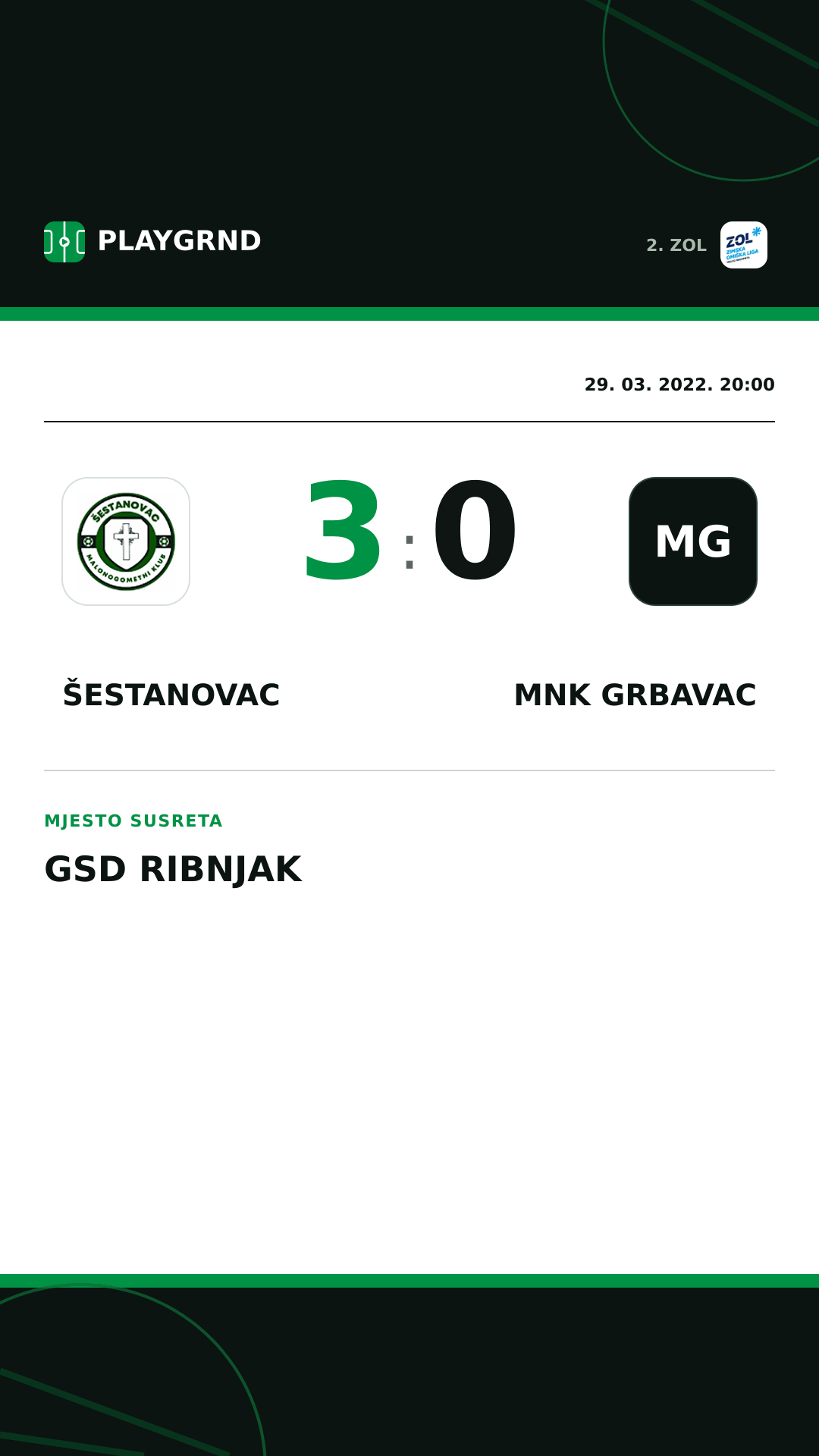 Instagram slika: Šestanovac 3:0 MNK Grbavac