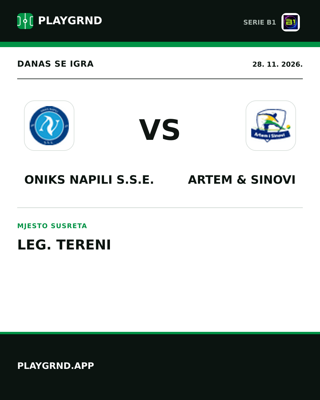 Instagram slika: Oniks Napili S.S.E. vs Artem & Sinovi