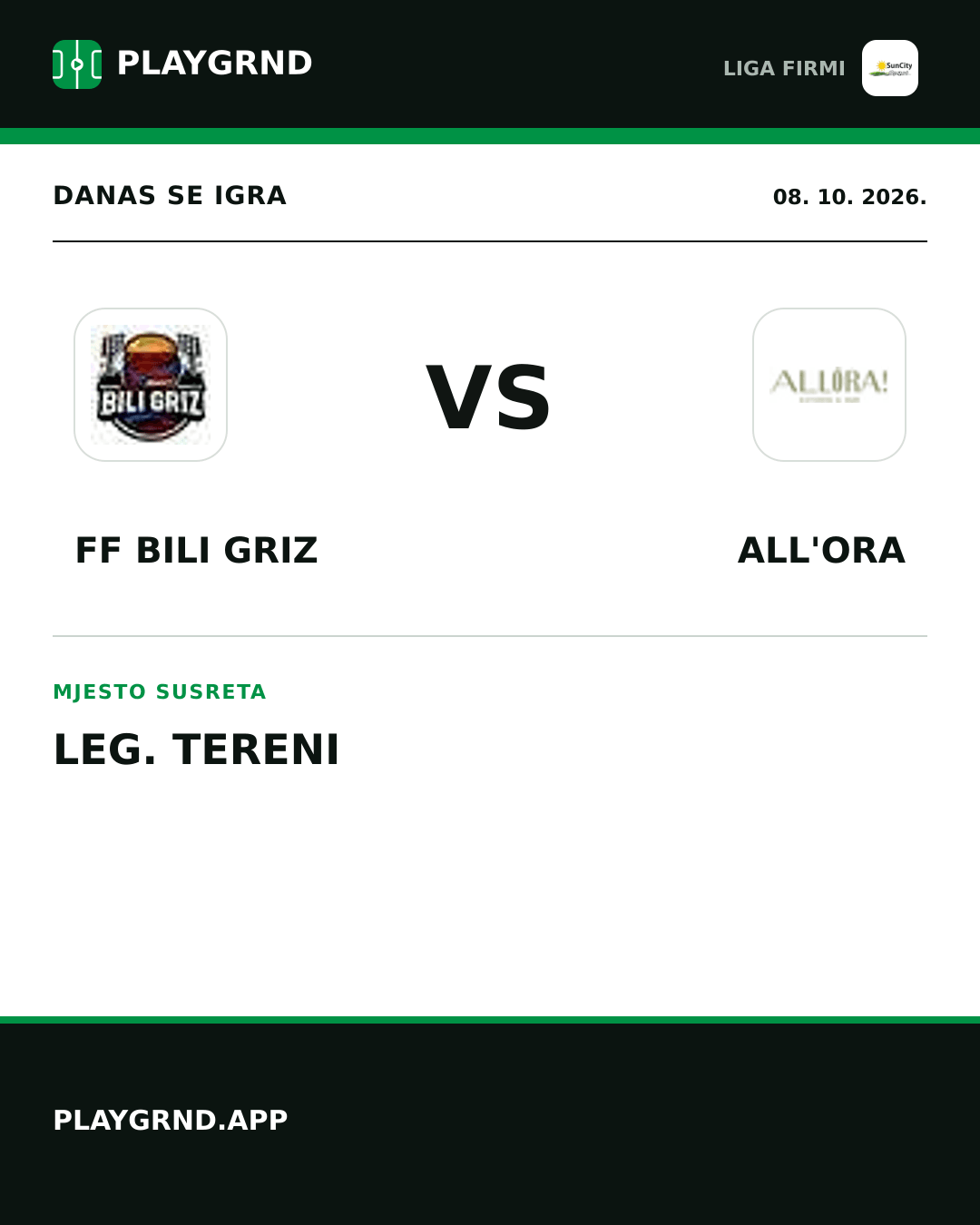 Instagram slika: FF Bili Griz vs All'Ora
