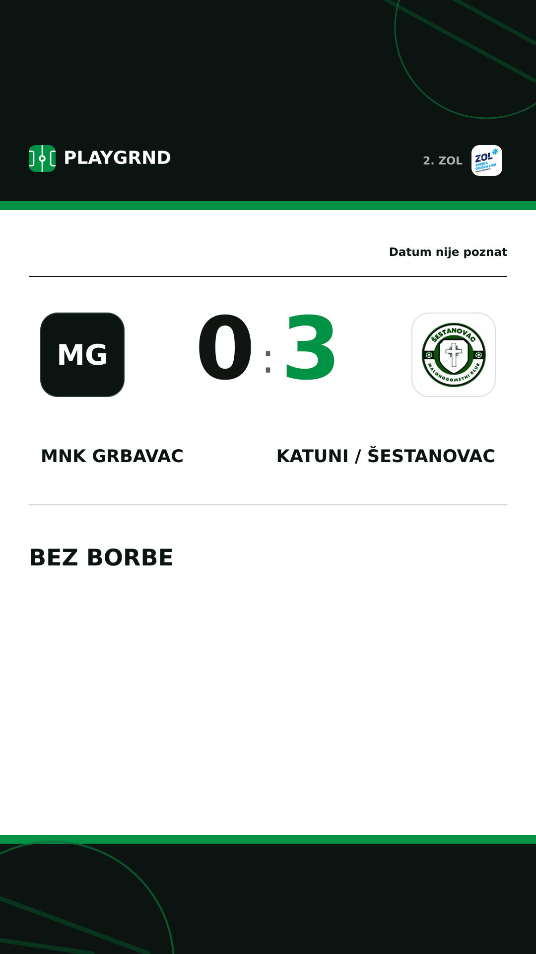Instagram slika: MNK Grbavac 0:3 Katuni / Šestanovac