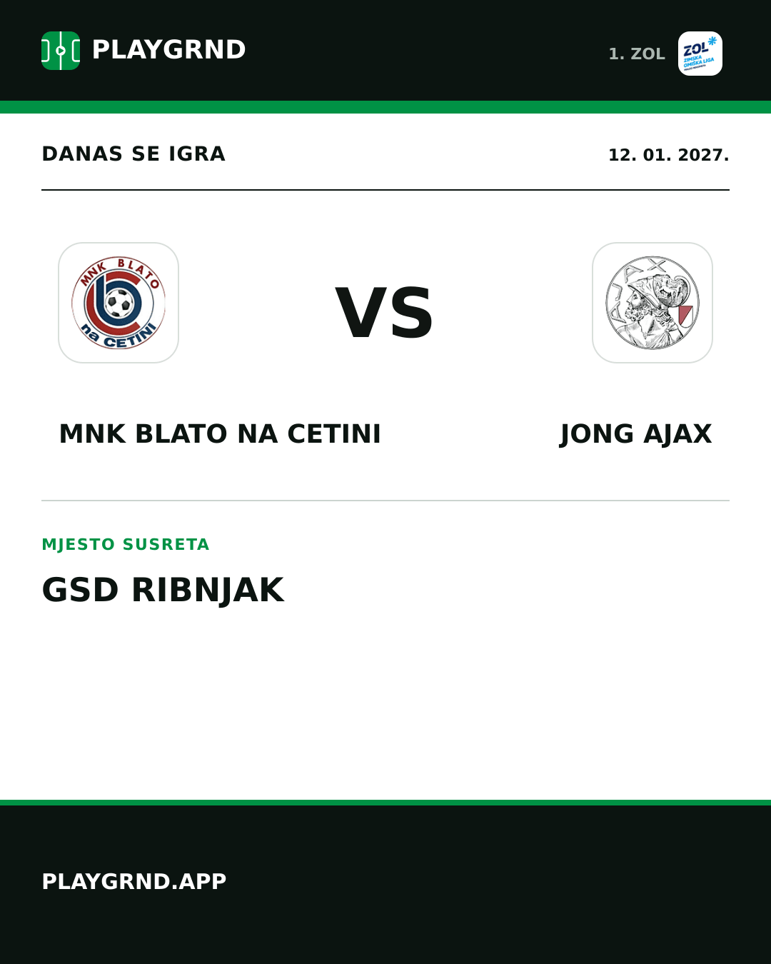 Instagram slika: MNK Blato na Cetini vs Jong Ajax